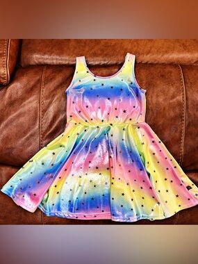 Pixielane Girls' Rainbow Star Sleeveless Skater Dress size 7